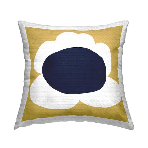 Contemporary Yellow Flower Yellow Square Outdoor Throw Pillow