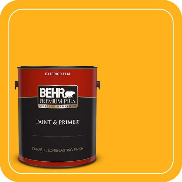 BEHR PREMIUM PLUS 1 gal. #S-G-340 Sun Ray Flat Exterior Paint & Primer