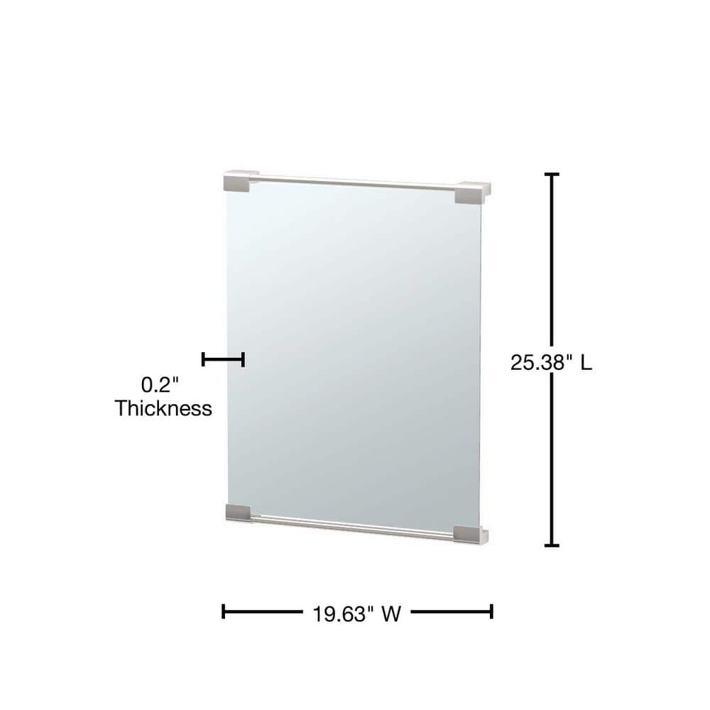 Sleek Satin Nickel Rectangular Wall Mount Vanity Mirror