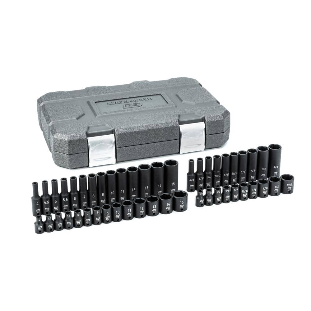 Paramount 16 Piece 1/2 Drive Inch/Metric Impact Hex Bit Socket Set for  Automotive: 1/4 to 3/4 