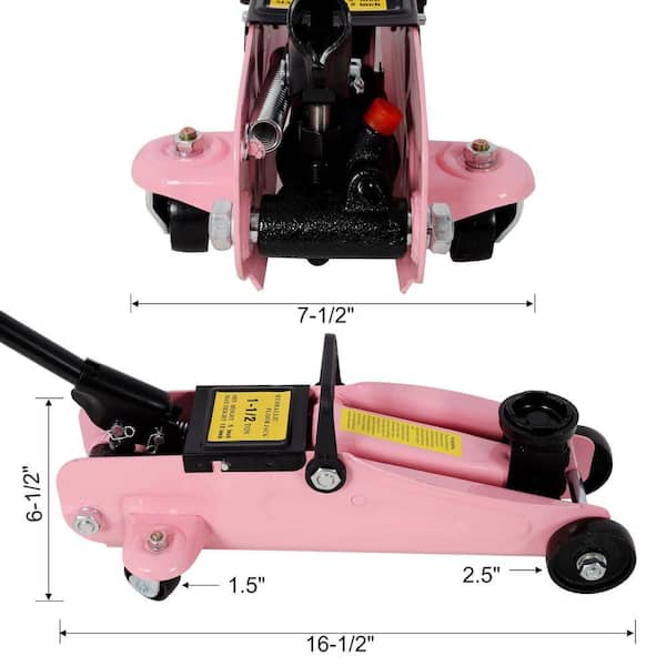 Damodpoy 1.5 Ton Pink Low Profile Hydraulic Trolle, Steel Racing
