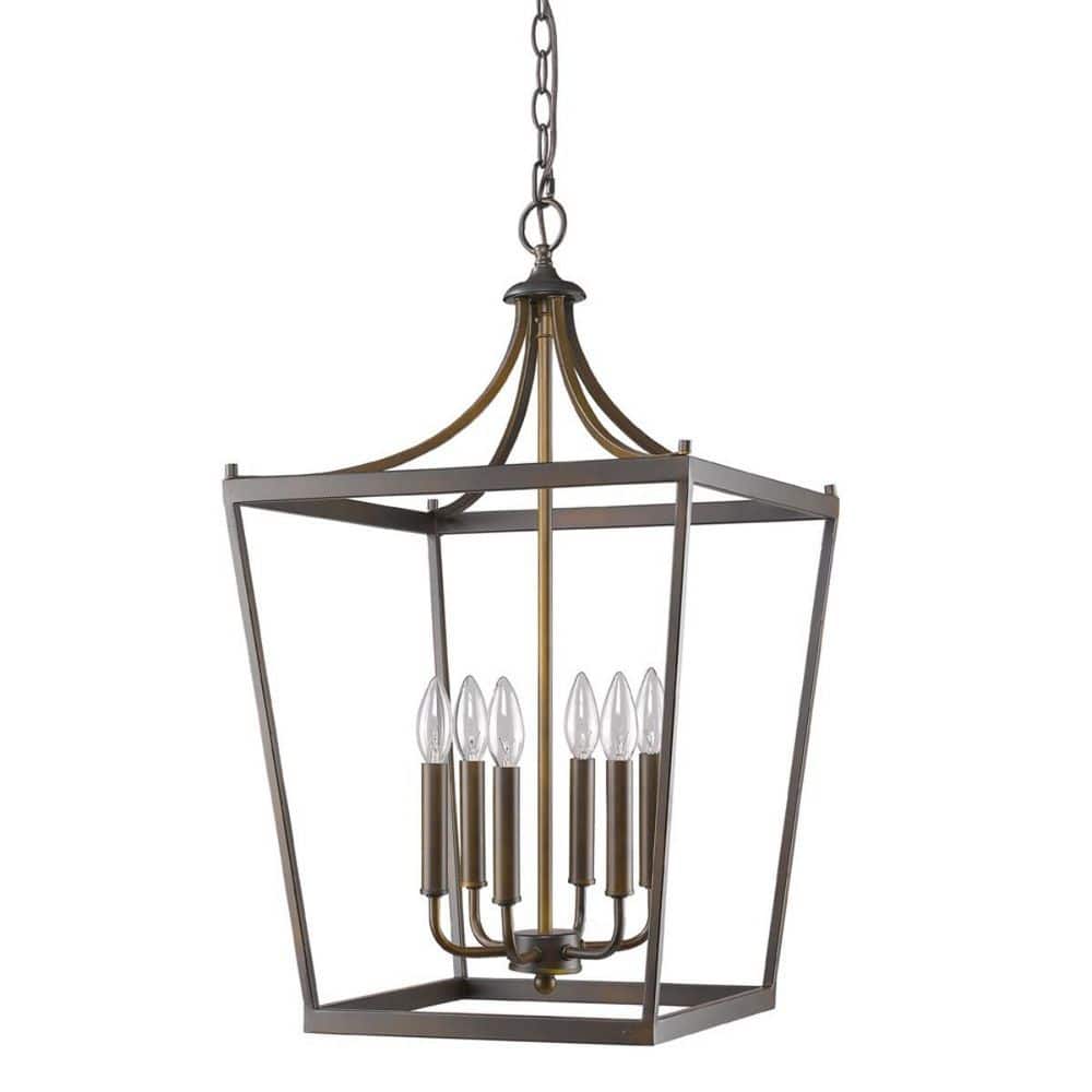 60-Watt 6-Light Bronze Pendant Light with Metal, No Bulbs Included price history on PriceWatchPro