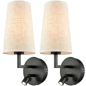 13.39 in. 1-Light Black Modern Wall Sconce with Standard Shade