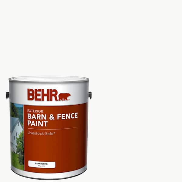 BEHR 1 Gal. White Exterior Barn and Fence Paint 03501 - The Home Depot