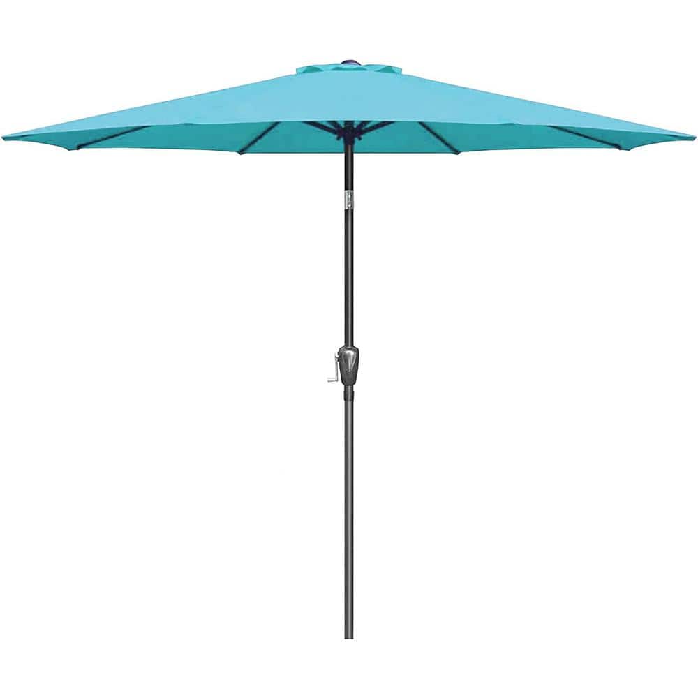 9ft.Steel Patio Umbrella, Outdoor Market Umbrella with Push Button Tilt, Cr