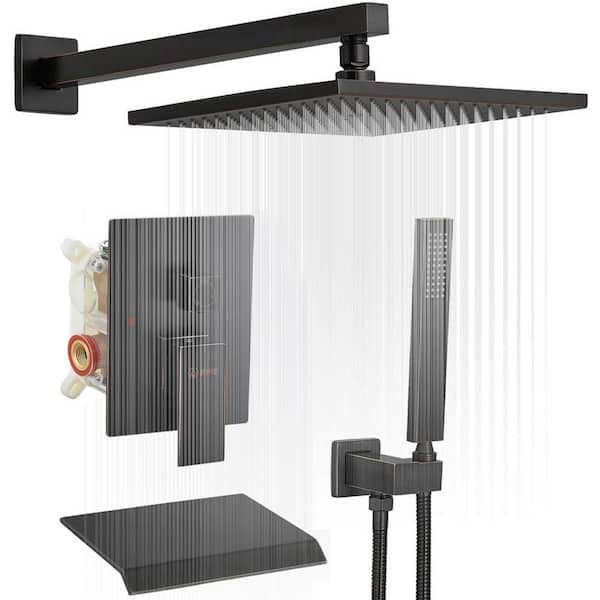 Unbranded 10 in. Single Handle 3-Spray Tub and Shower Faucet with 2.5 GPM with Shower Head in. Oil Rubbed Bronze (Valve Included)