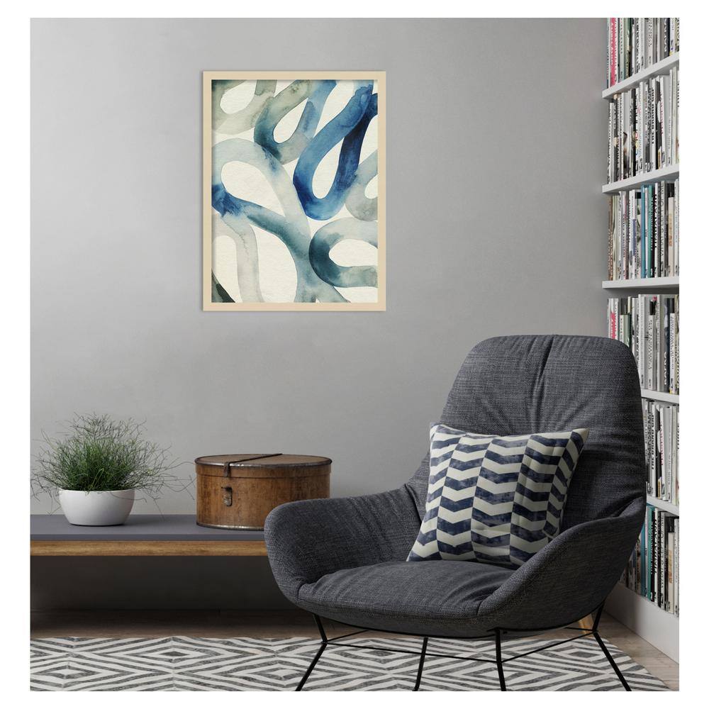 Grace Popp Water and Sand II Blue and Gray Framed Abstract Print