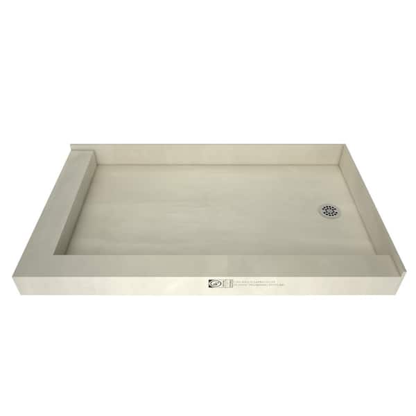 Tile Redi Redi Base 30 in. x 60 in. Double Threshold Shower Base with Right Drain and Polished Chrome Drain Plate