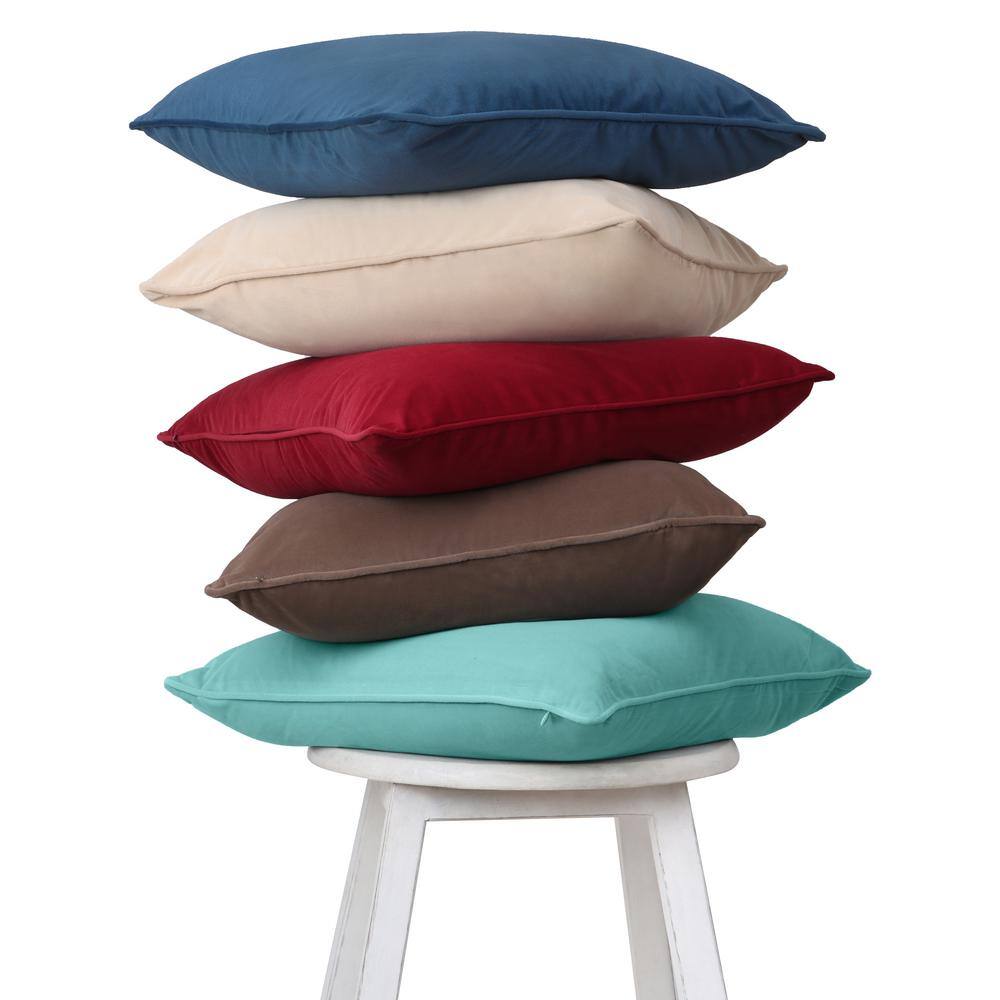 Cocoa Velvet 20" x 20" Pillow Covers with Hidden Zipper