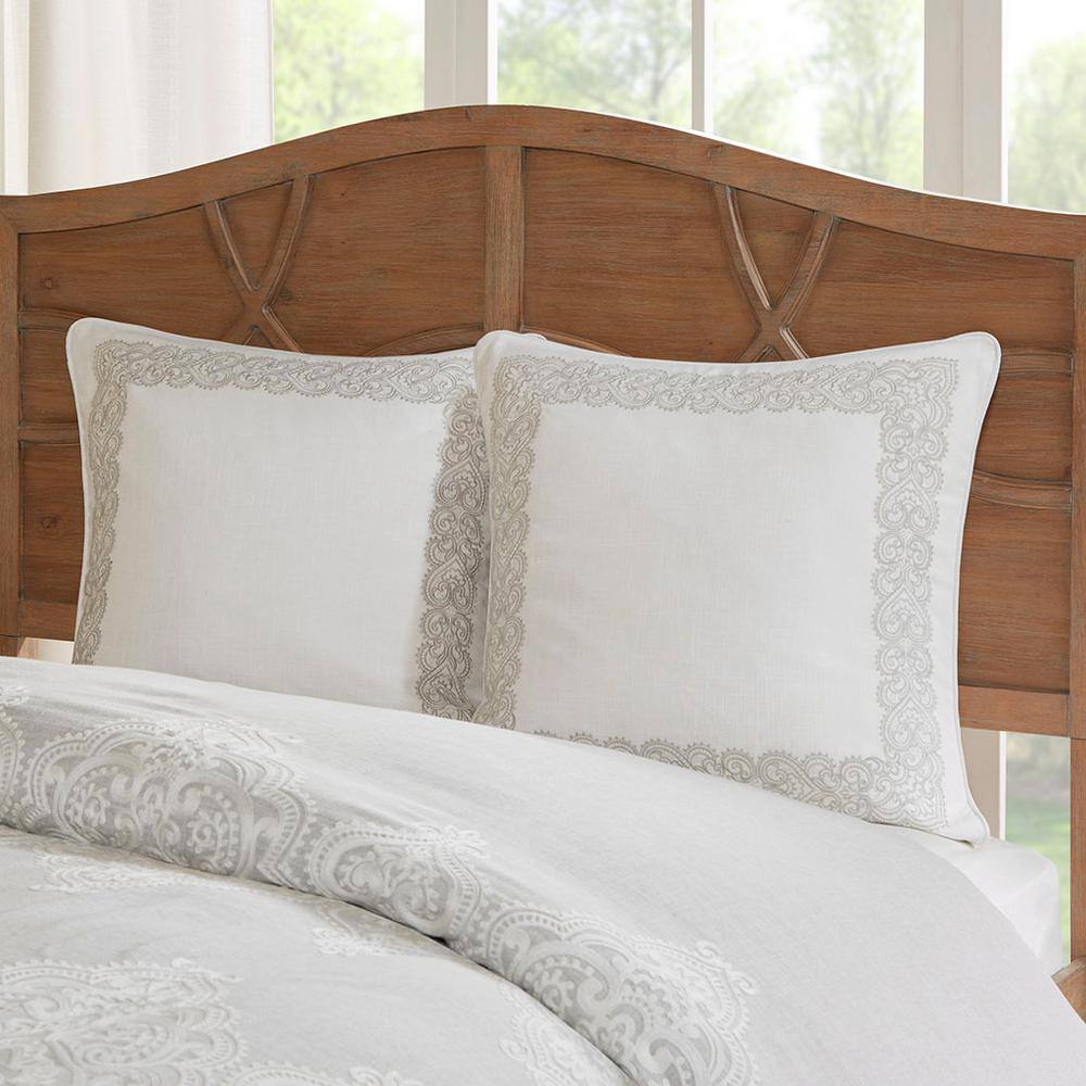 King White Microfiber Comforter Set with Decorative Pillows