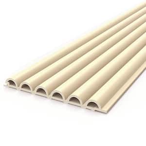 Beige 0.59 in. x 1/2 ft. x 8.53 ft. WPC Vinyl Fluted Tambour Wall Paneling for Interior Wall Decor (26.7 sq. ft./Case)