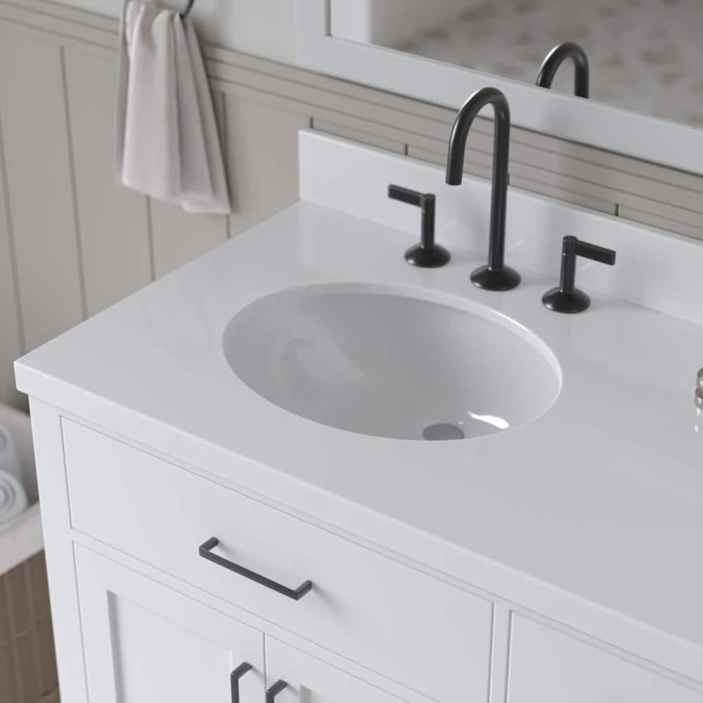 Hepburn 43" White Quartz Single Basin Vanity Set