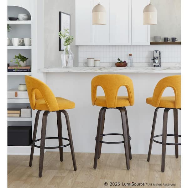 Lumisource Ava Upholstered 30 Fixed-Height Barstool with