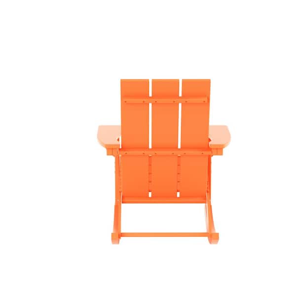 椅子 DULTON rocking chair argon orange Metal Outdoor Rocking Chair with Orange Cushion – Skonyon