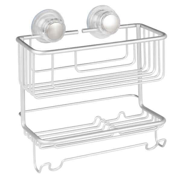 iDesign Aluminum Silver Metro Over the Sink Caddy Basket, Silver 