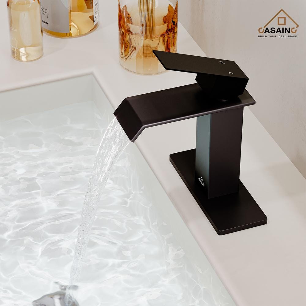 Matte Black Stainless Steel Single Handle Bathroom Faucet