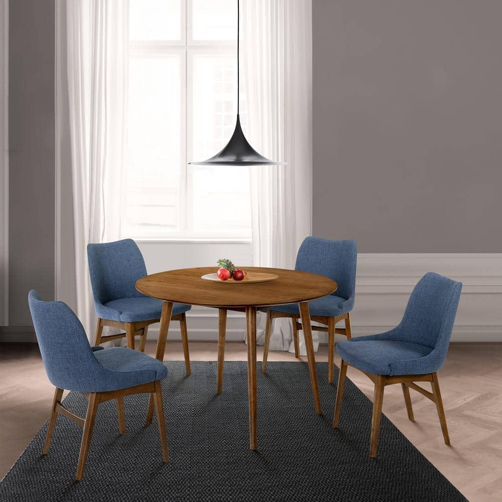 Arcadia 42" Round Walnut Wood Contemporary Dining Table