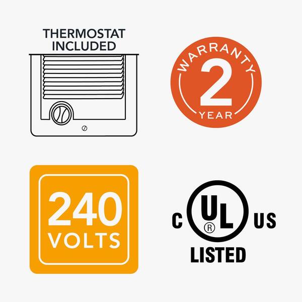 Cadet 240/208-volt 2,000/1,500-watt Com-Pak In-wall Fan-forced Replacement  Electric Heater Assembly with Thermostat CS202T - The Home Depot