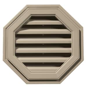 18 in. x 18 in. Octagon Brown/Tan Plastic Built-in Screen Gable Louver Vent
