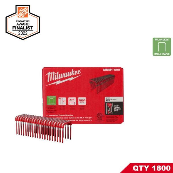 Milwaukee 1 in. Insulated Cable Staples for M12 Cable Stapler 600 Per Box (3-Pack)