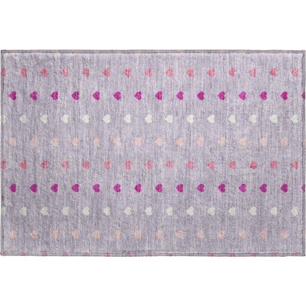 Mayfield Premium Machine Washable Abstract AMF2510 Lavender 2 ft. x 3 ft. Accent Rug