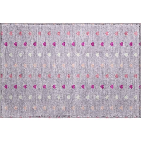 Mayfield Premium Machine Washable Abstract AMF2510 Lavender 3 ft. x 4 ft. Area Rug
