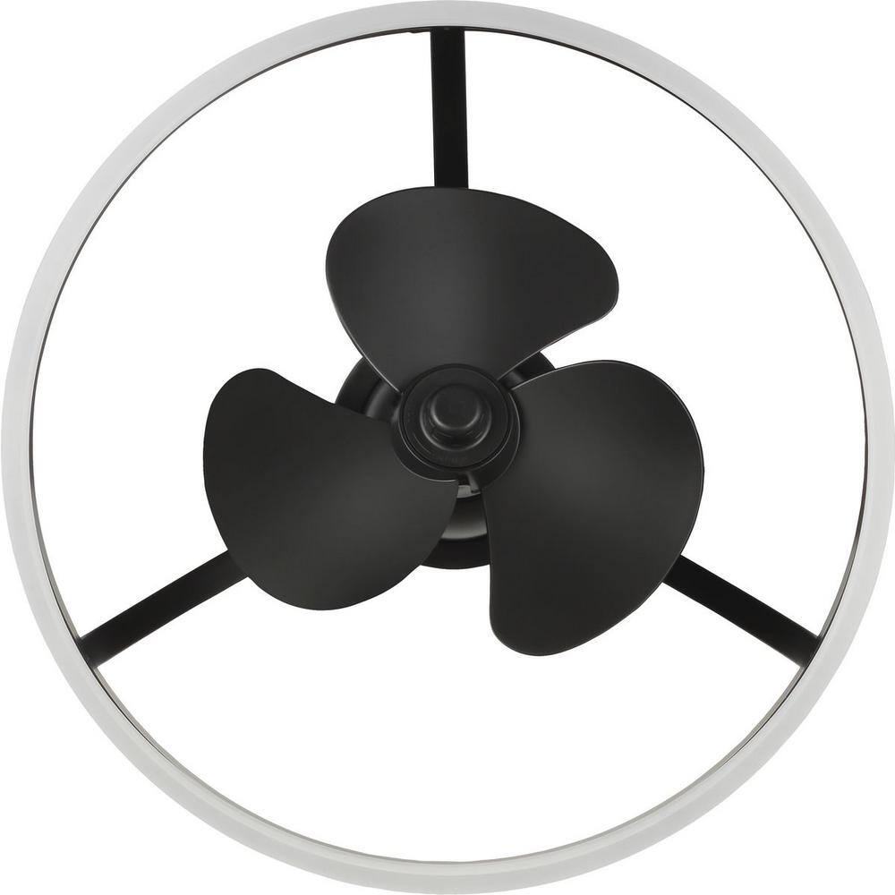 Matte Black 20" LED Ceiling Fan with Remote and Light