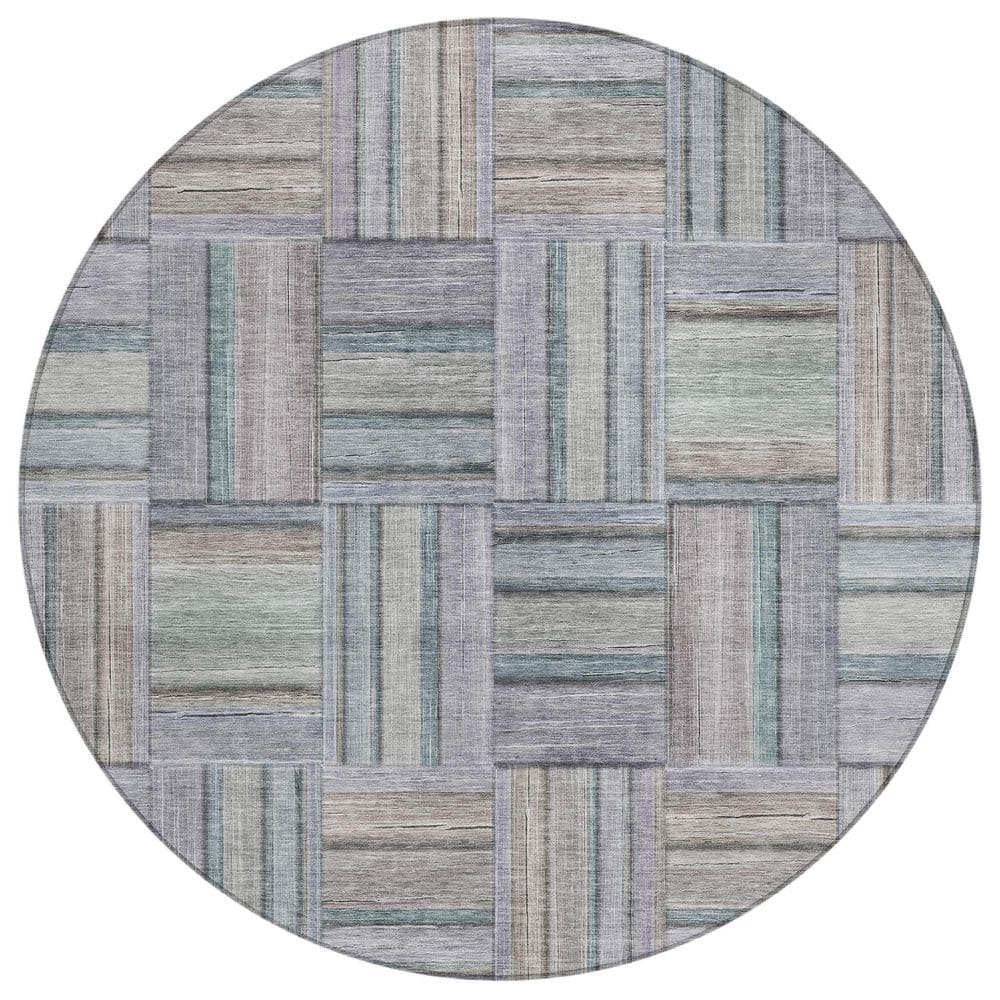 Chantille Machine Washable Indoor/Outdoor Abstract ACN2802 Aloe 8 ft. x 8 ft. Round Rug price history on PriceWatchPro