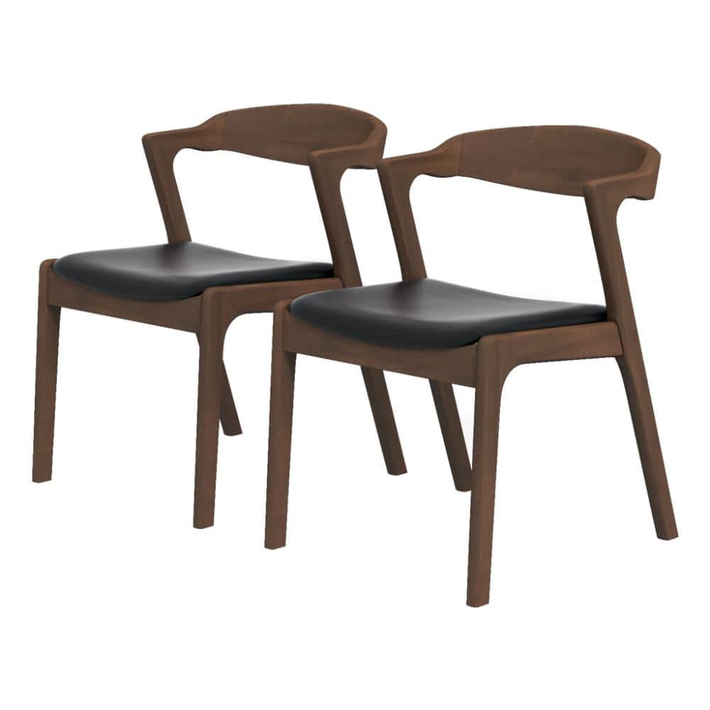 たえBOSCO DINING CHAIR Ashcroft Furniture Co Roxy Mid-Century Modern Black Vegan Leather