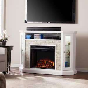 Bellingham 52.25 in. W Corner Convertible Media Electric Fireplace in White
