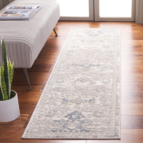 Quincy 2 ft. x 8 ft. Ivory/Beige Floral Runner Rug