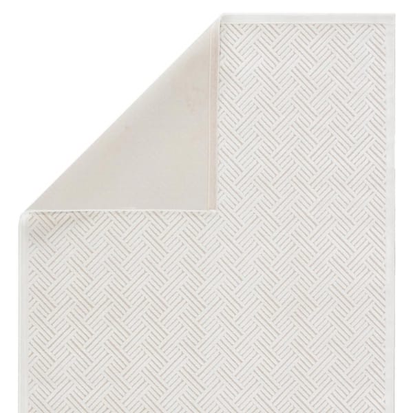 Machine Made Bright White 8 ft. x 10 ft. Tribal Area Rug