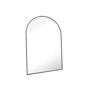 HOMLUX Arched Wall Mounted Mirror 24"x36" in Black