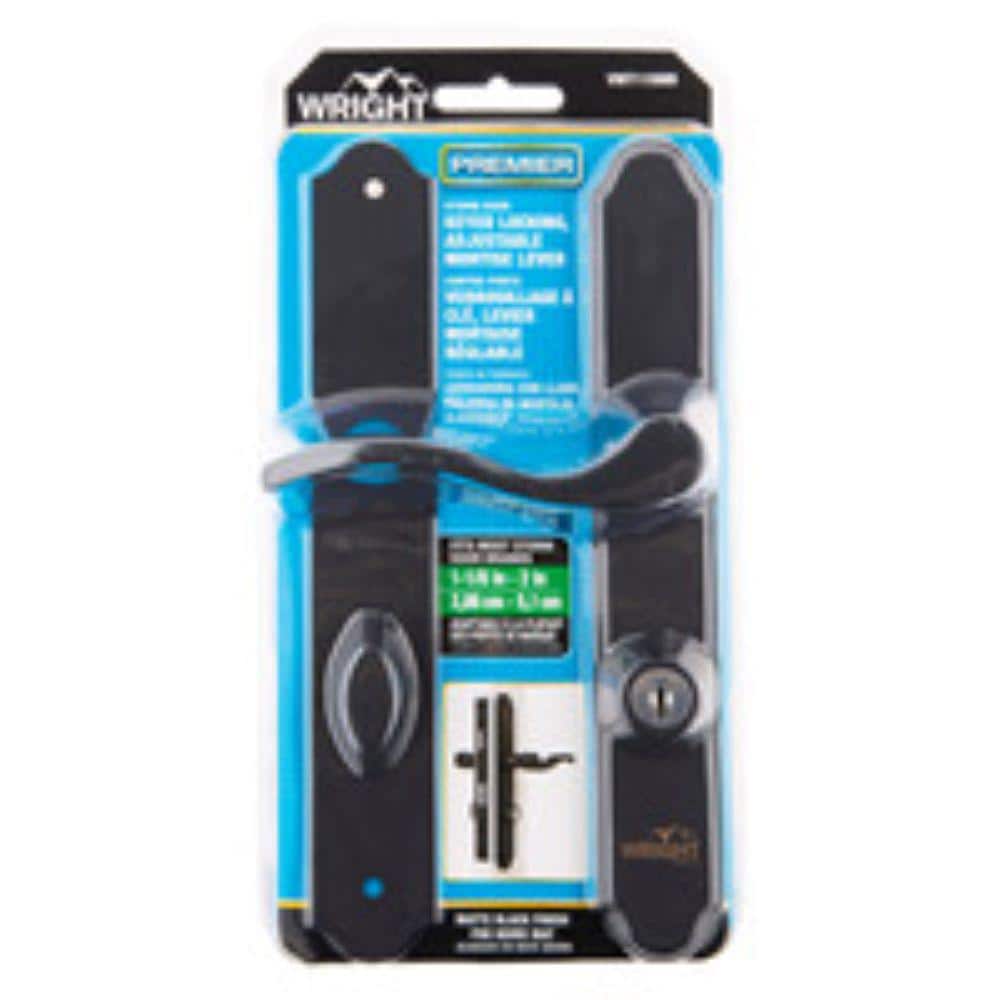 Matte Black Exterior Door Lever with Key Lock