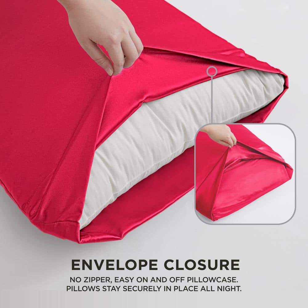 Hot Pink Full Satin Microfiber Deep Pocket Sheet Set