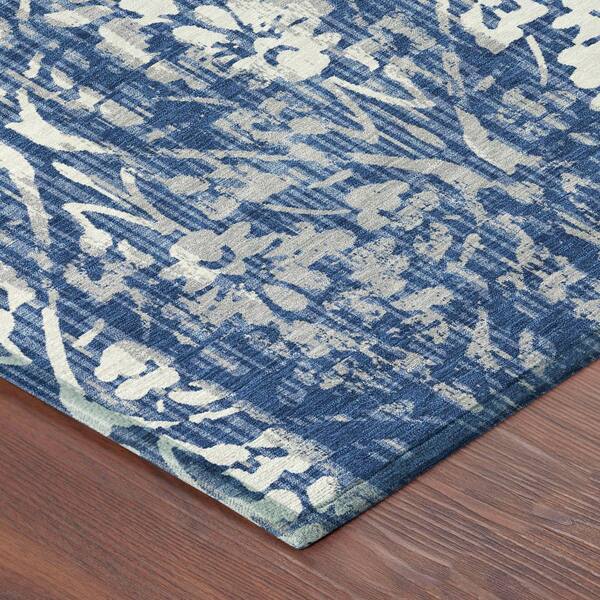 Chantille Machine Washable Indoor/Outdoor Abstract ACN2482 Navy 3 ft. x 5 ft. Area Rug