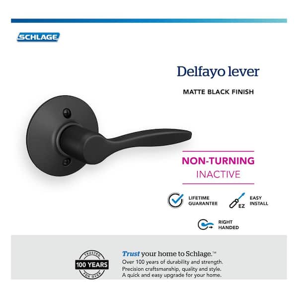 Schlage Modern/Contemporary Matte Black Dummy Knob Right or Left Handed Schlage Modern/Contemporary Matte Black Dummy Knob Right or Left Handed