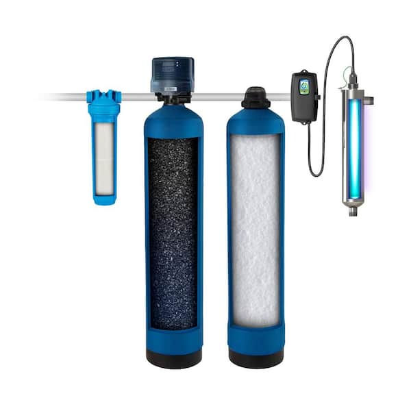 Whole House Well Water Filtration and Salt-Free Softener Combo with UV