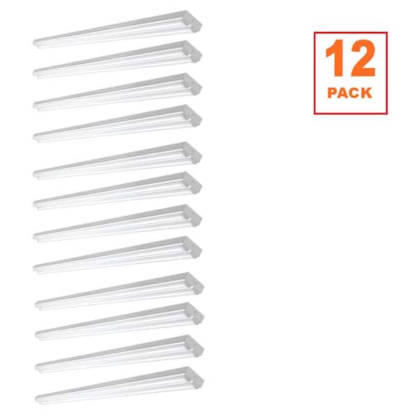 8 ft. 9000LM 90W 2-Light LED White Shop Light 120V Bright White 4000K Garage Lighting Non-Dimmable (12-Pack)