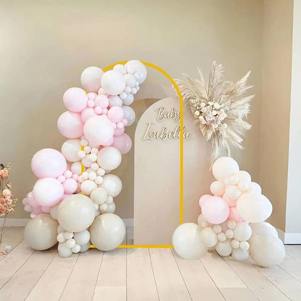 Justincity 6FT x 2.6FT Gold Metal Arbor Arch Stand Backdrop with