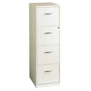 18 in. D 4-Drawer Pearl White Steel Smart Letter Width Vertical File Cabinet