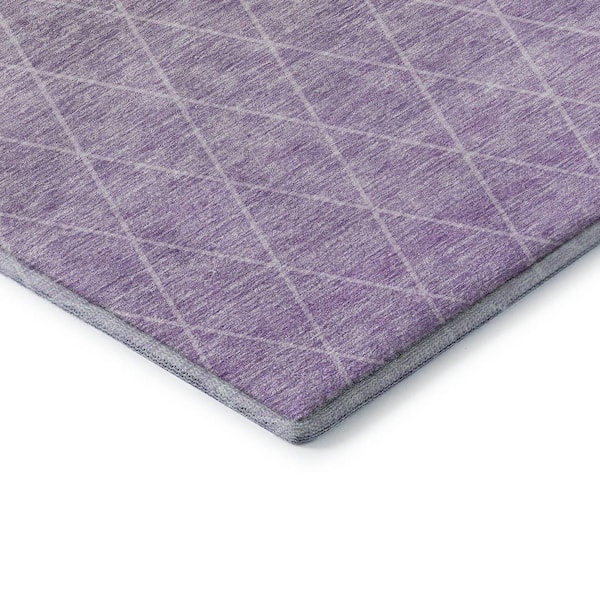 Mayfield Premium Machine Washable Abstract AMF1175 Lavender 2 ft. 3 in. x 7 ft. 6 in. Runner Rug
