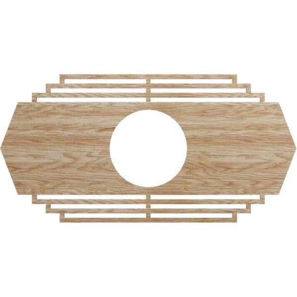 Ekena Millwork 0.375 in. x 36 in. x 18 in. Wood (Red Oak) Medallion Moulding
