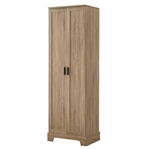 23.3 in. W x 16.9 in. D x 71.2 in. H Brown MDF Board Freestanding Storage Linen Cabinet with Adjustable Shelf