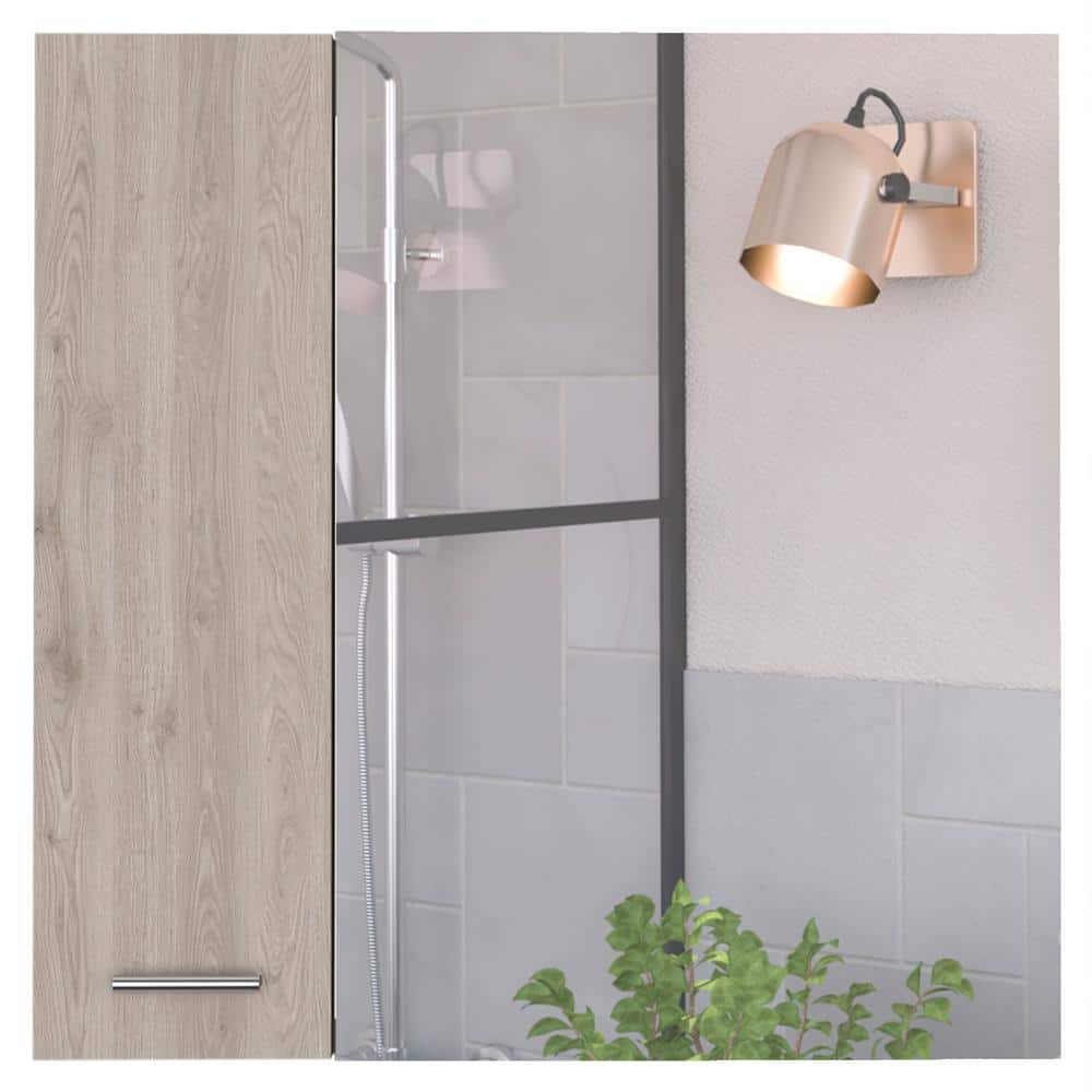 23.6 in. W x 23.6 in. H Rectangular Particle Board Medicine Cabinet with Mi