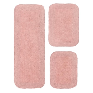 Radiant Collection 100% Cotton Bath Rugs Set, 3-Pcs Set with Runner, Pink