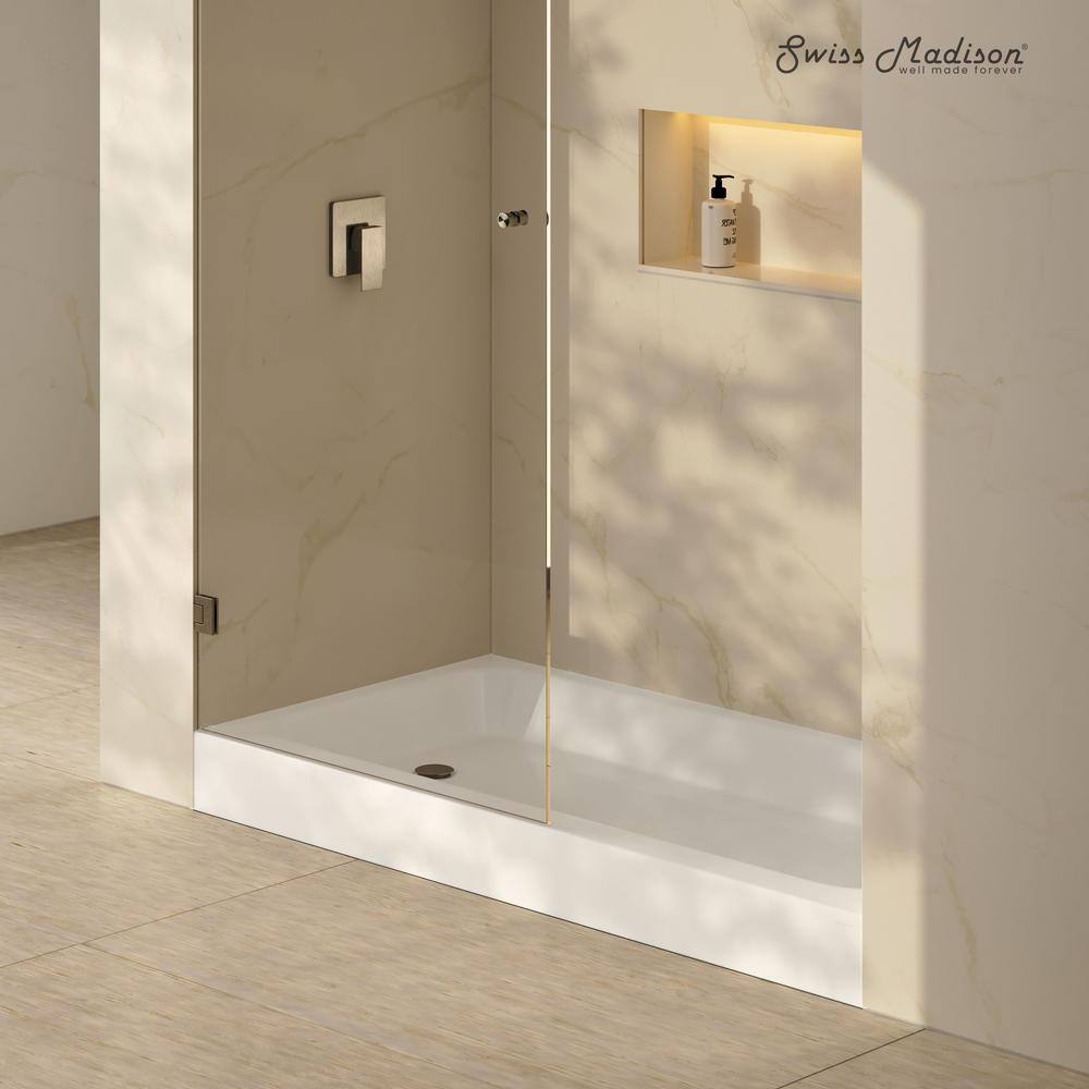 Voltaire 60 x 30 Glossy White Acrylic Shower Pan Base with Left Drain