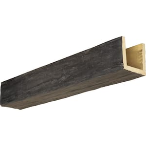 4 in. x 6 in. x 14 ft. 3-Sided (U-Beam) Riverwood Aged Ash Faux Wood Ceiling Beam