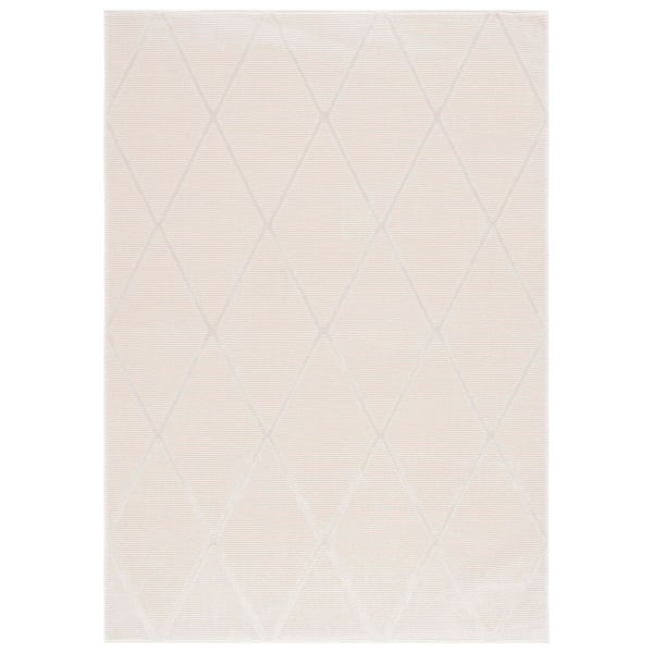 Revive 7 ft. x 9 ft. Ivory Diamond Solid Area Rug