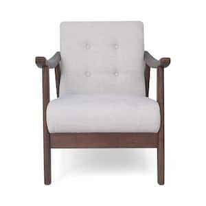 Chabani Mid-Century Modern Tufted Beige Fabric Accent Chair